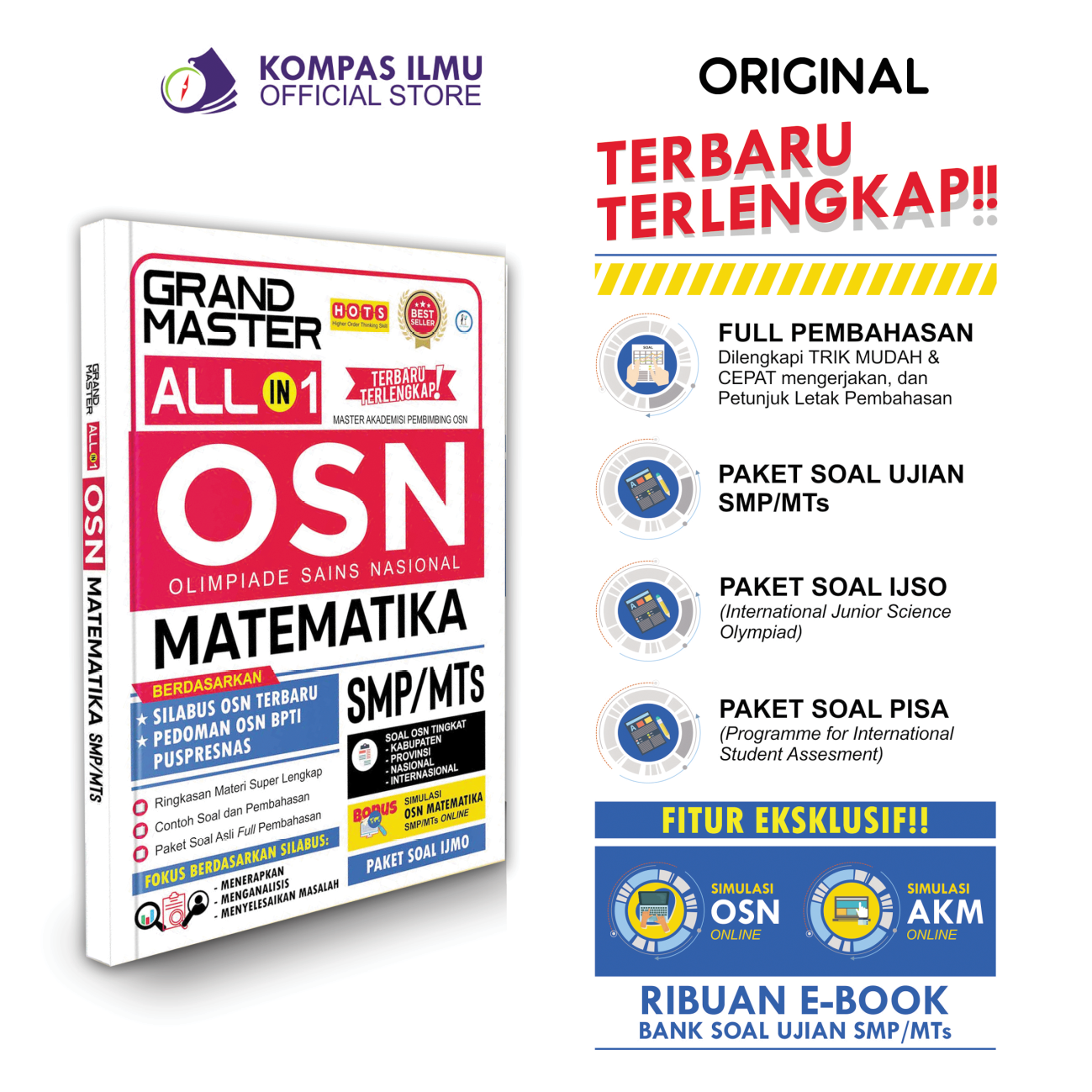 Buku OSN Terbaru Grand Master OSN Matematika  SMP MTs - Bank Soal Olimpiade