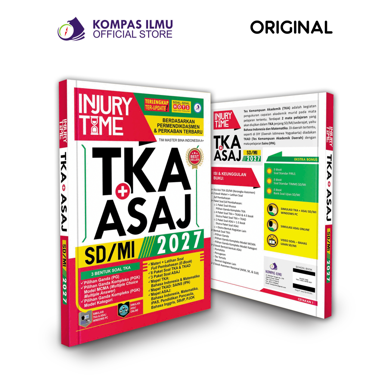 Buku Ujian Sekolah SD 2027 Buku Injury Time TKA + ASAJ SD MI 2027 US Ujian Sekolah UN Ujian Nasional
