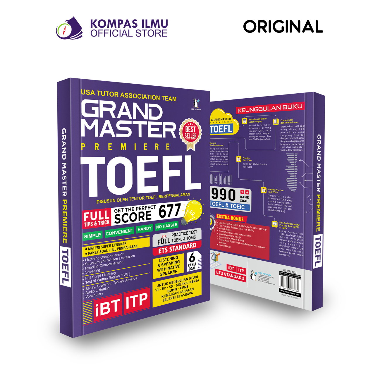 Buku Grand Master Premiere TOEFL TOEIC ITP iBT CBT PBT Standar ETS - Grammar - Conversation - IELTS