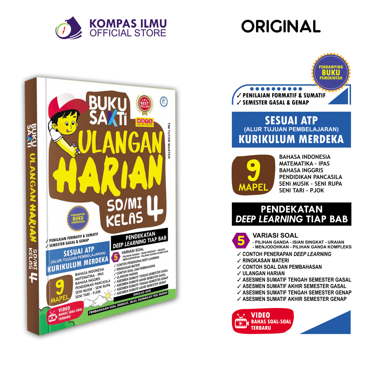 Buku Ulangan Harian Kurikulum Merdeka Buku Sakti UH SD Kelas 4 Pendekatan Deep Learning 