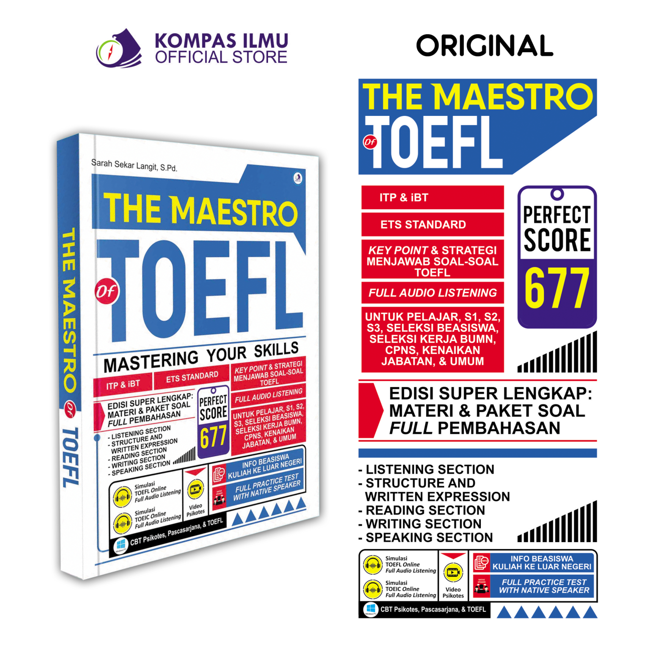 Buku Grand Master Premiere TOEFL TOEIC ITP iBT CBT PBT Standar ETS - Grammar - Conversation - IELTS