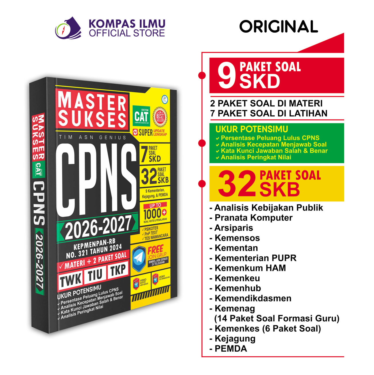Best Seller Buku Soal CPNS 2026-2027 Master Sukses CPNS 2026-2027 SKD + SKB [MS1