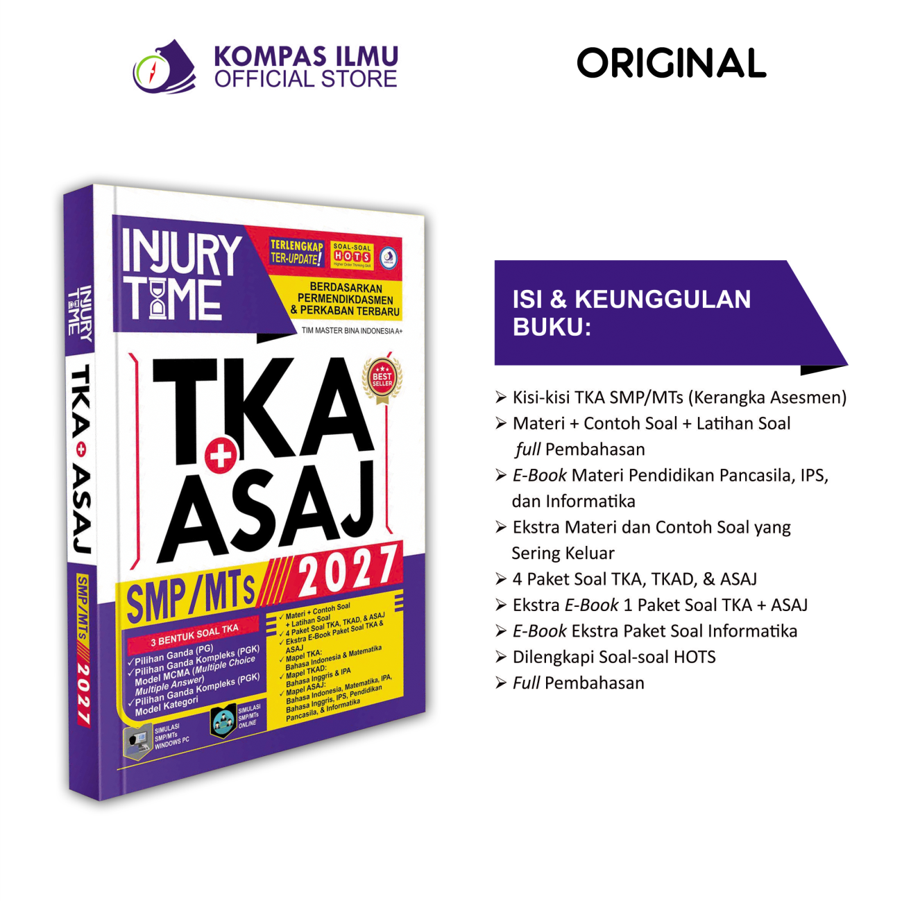 Buku Ujian Sekolah SMP - Injury Time TKA (UN) + ASAJ (US) SMP MTs 2027 Full Pembahasan [ITSMP1]