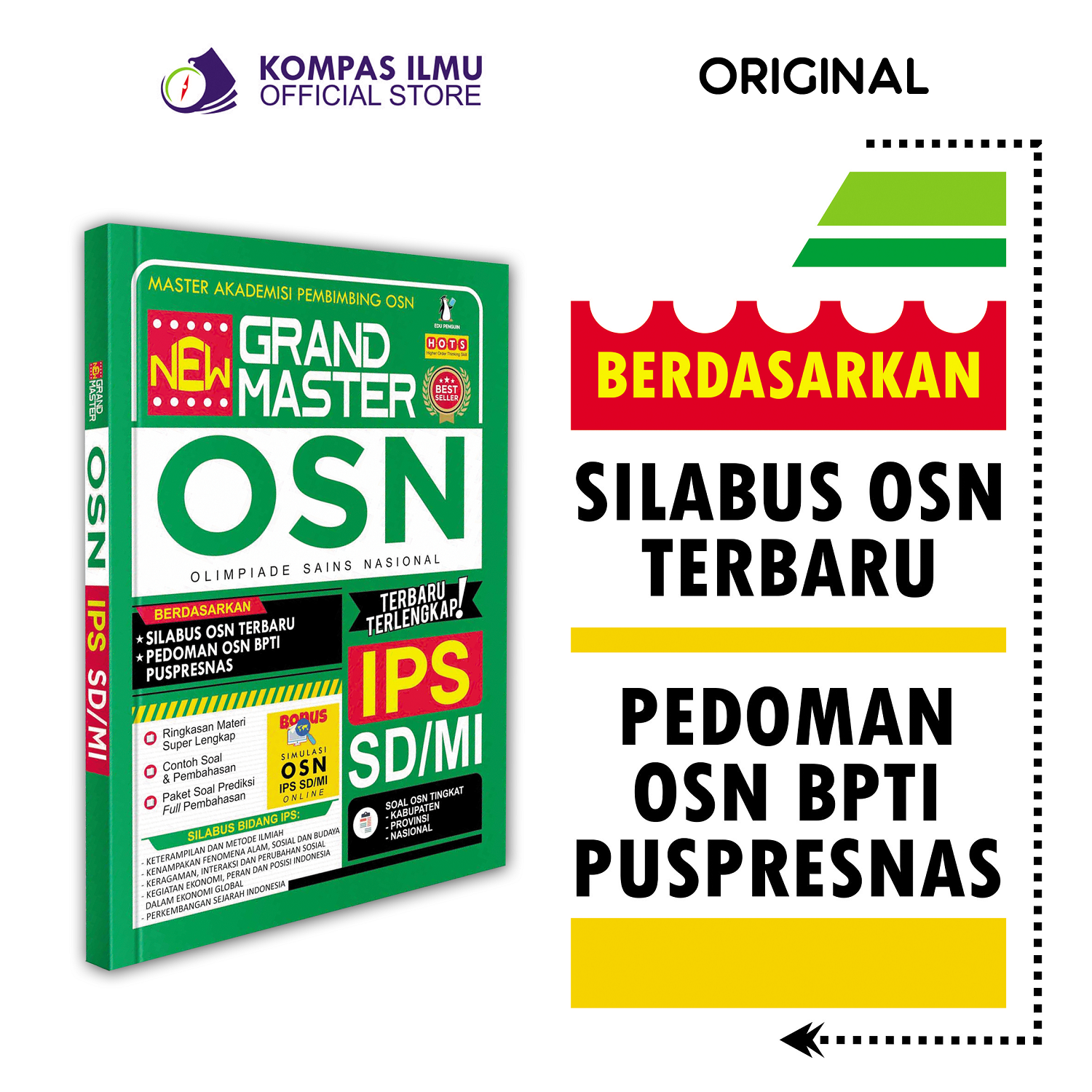 Buku OSN Terbaru Grand Master OSN IPS SD MI - Bank Soal Olimpiade