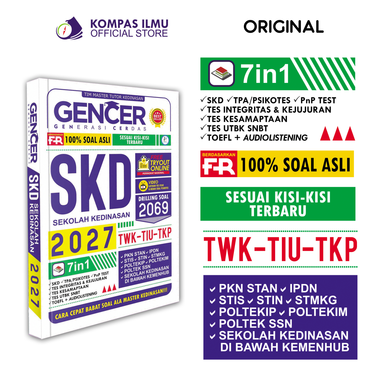 Buku Gencer SKD Kedinasan 2027 Soal Tes Masuk STAN IPDN STIS STIN STMKG POLTEKIP POLTEKIM