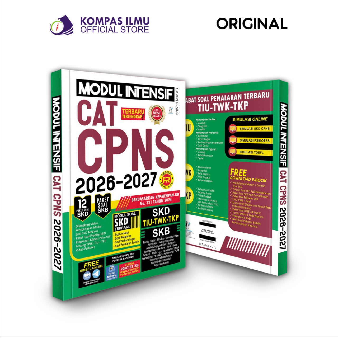 Buku Soal CPNS Modul intensif CAT CPNS 2026-2027 Sesuai FR Soal Asli Terbaru TWK Penalaran TIU TKP