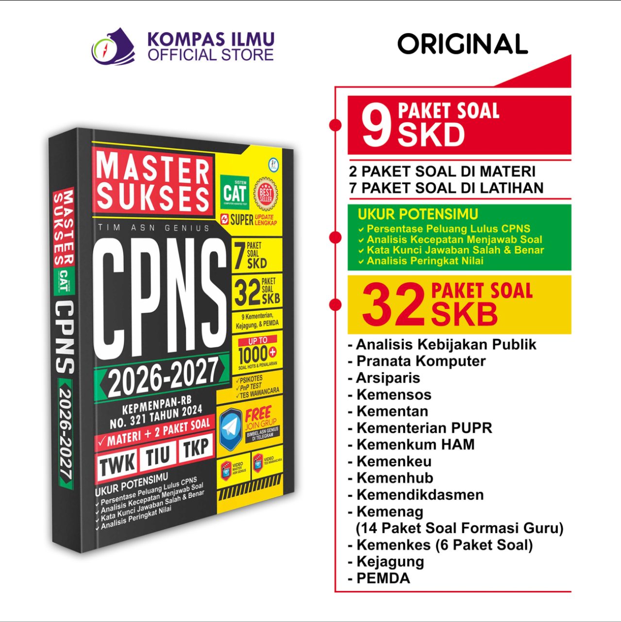 Buku CPNS 2026 2027 - Master Sukses CPNS 2026 2027 Soal SKD TWK TIU TKP SKB [MS3]
