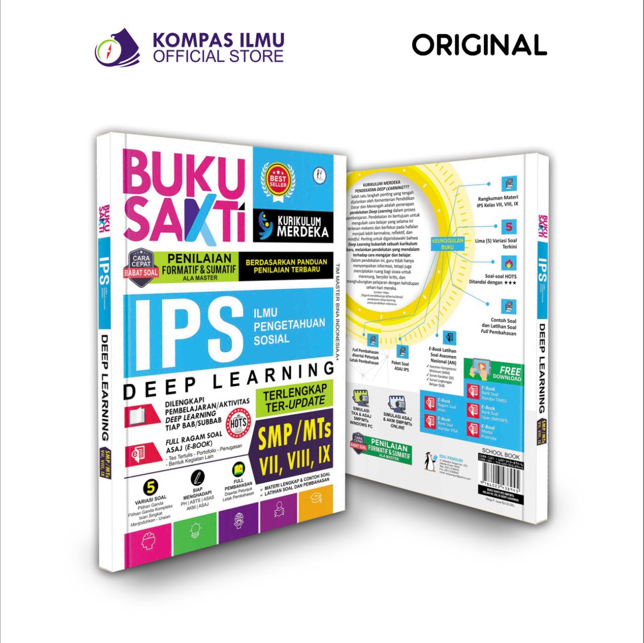 Buku Sakti Kurikulum Merdeka Bank Soal IPS Ilmu Pengetahuan Sosial SMP MTs Kelas VII, VIII, IX