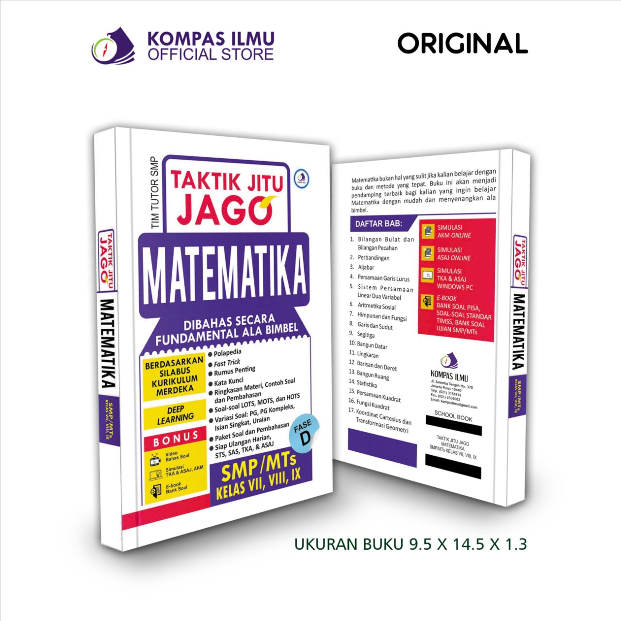 Buku Rumus Matematika Fisika Biologi Taktik Jitu SMP MTs Kelas 7, 8, 9 Murah Buku Bimbel Pocket
