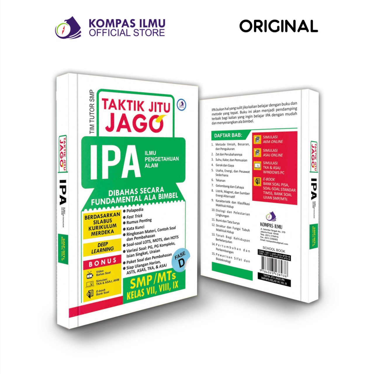 Buku Taktik Jitu Jago Matematika IPA SMP MTs Kelas 7 8 9 Bimbel Rumus Kurikulum Merdeka Deep Learning