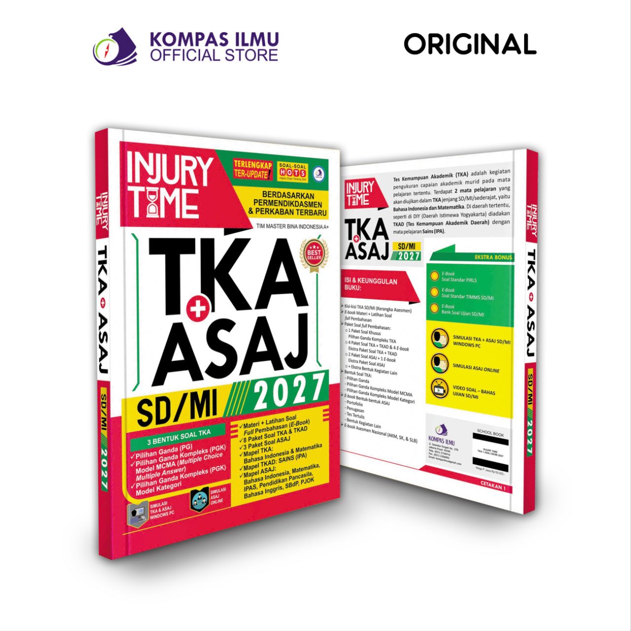 Buku Injury Time TKA (UN) + ASAJ (US) SD MI 2027 Ujian Sekolah Kelas 6 Terbaru